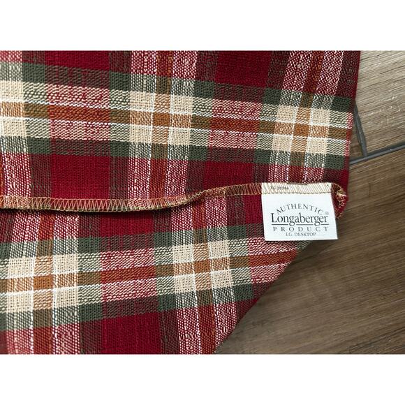 Longaberger Large Desktop Basket Orchard Park Plaid Over Edge Liner - Picture 2 of 2